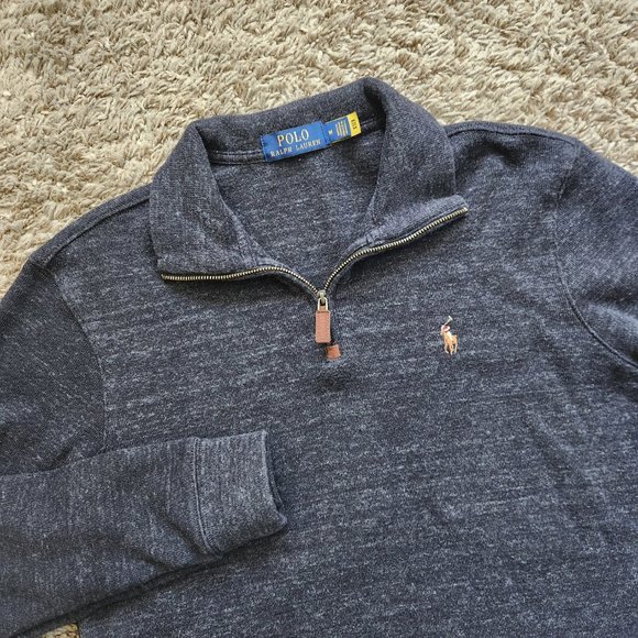 Polo Ralph Lauren NWOT Pullover Sweater 1/4 Zip Gray Men's M Medium Pony - Picture 1 of 9